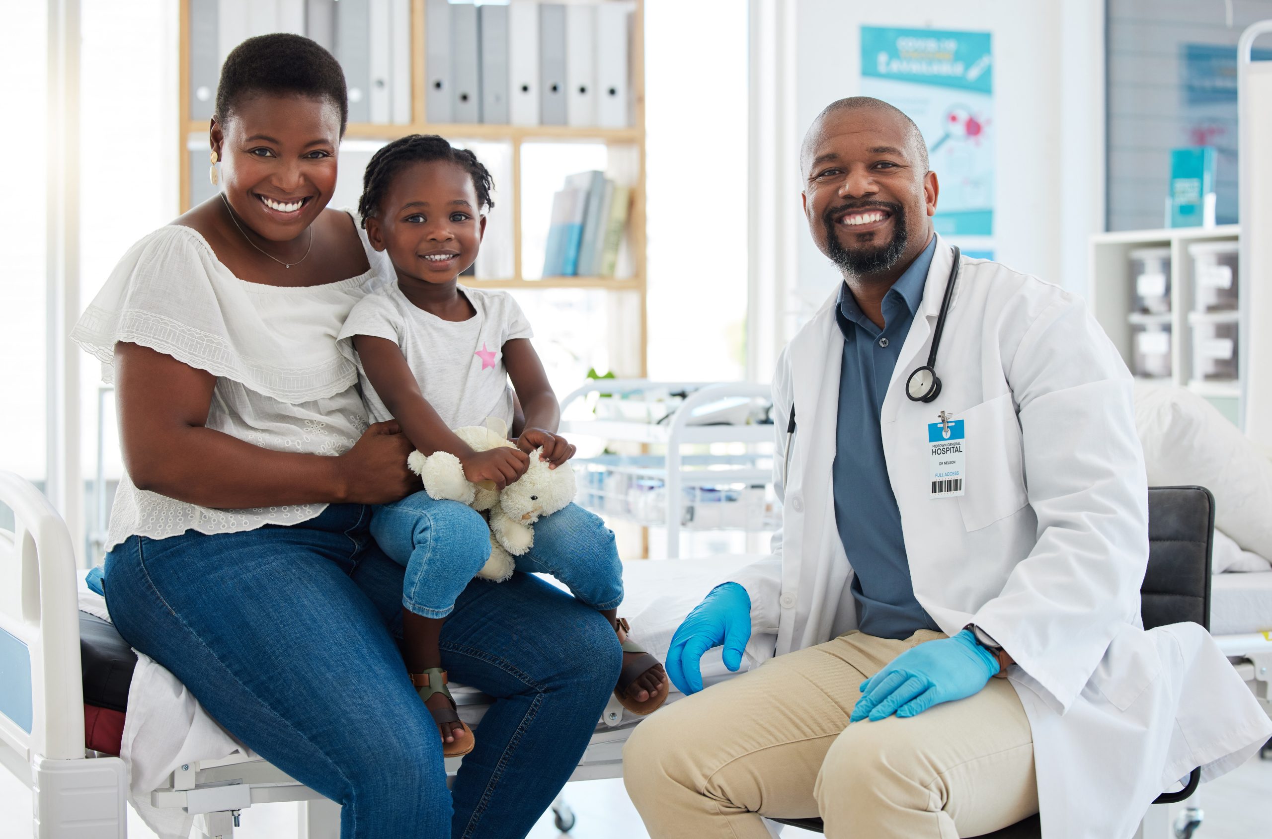 Doctor consulting with a family