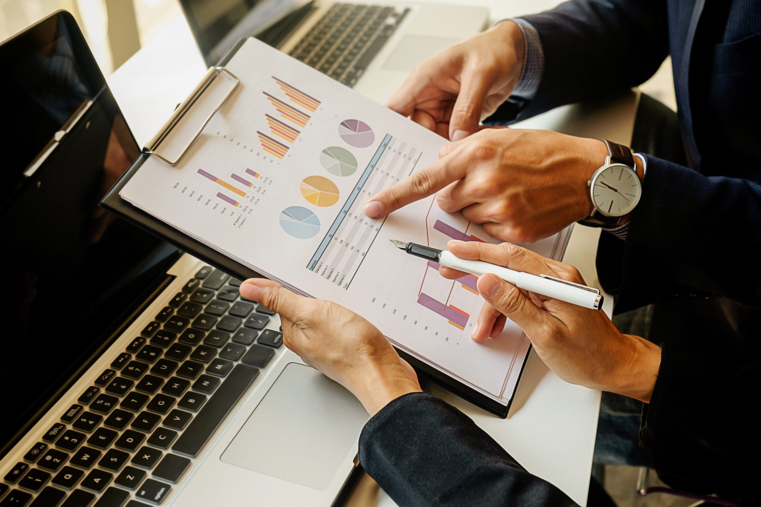Financial professionals discussing tax planning