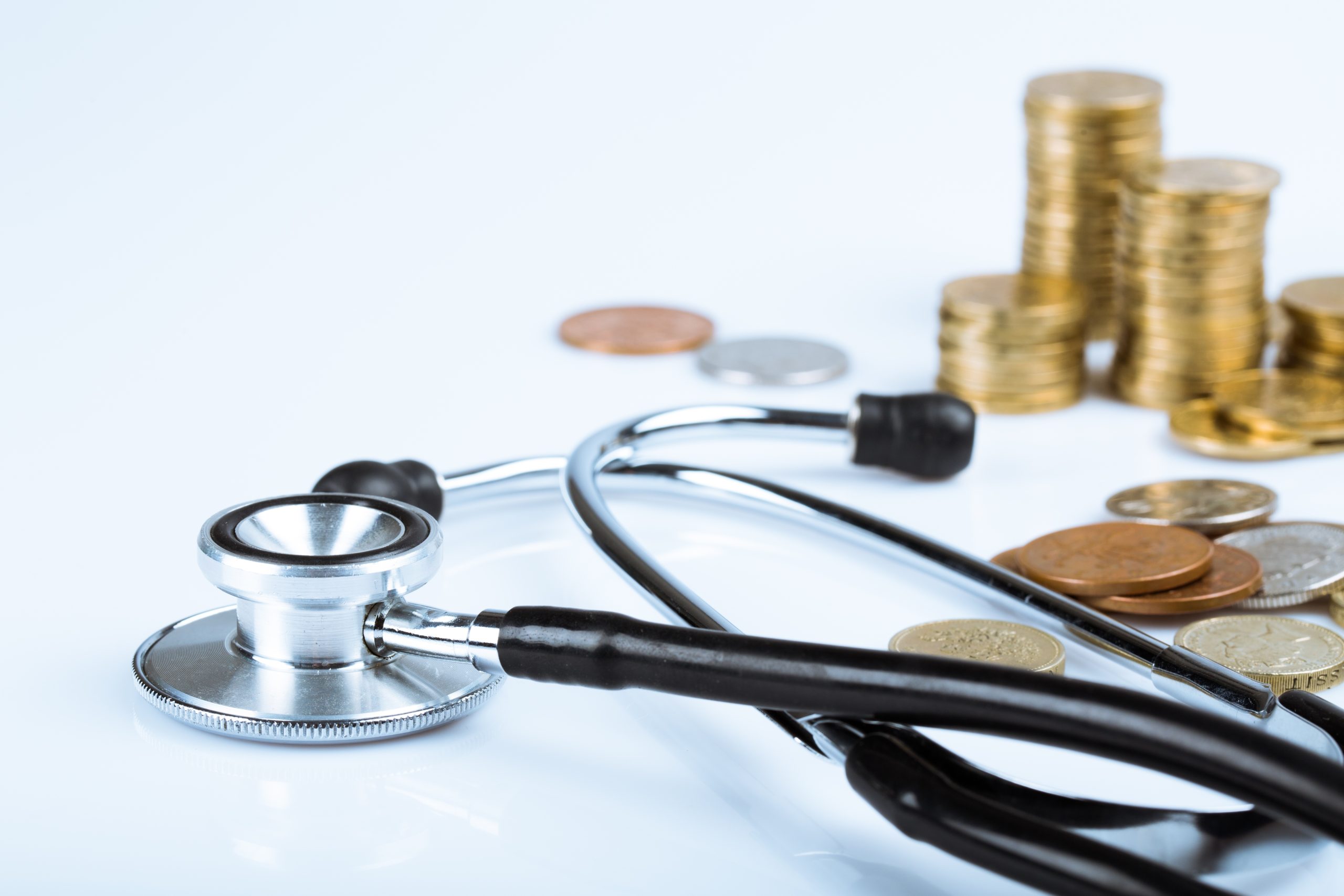 Stethoscope and financial planning concept